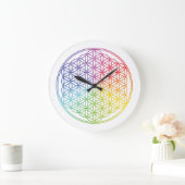 Leven - regenboog - wandklok (Huis)