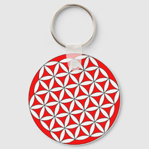 Leven rood sleutelhanger