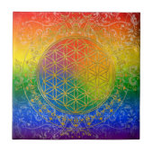 Leven - sierregenbooggoud tegeltje (Voorkant)