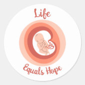 Leven Staat Gelijk Aan Hoop – Pro-Life Bewustzijn Ronde Sticker (Voorkant)