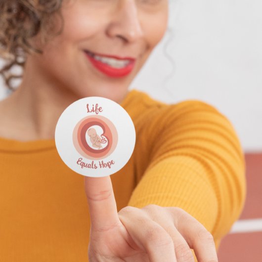 Leven Staat Gelijk Aan Hoop – Pro-Life Bewustzijn Ronde Sticker
