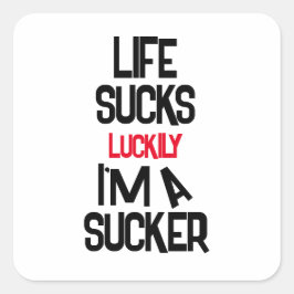 Leven Suckt Grappige Motivatie Sticker – Donkere H