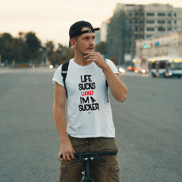Leven Suckt Grappige Motivatie T-Shirt – Donkere H
