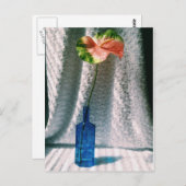 leven van anthurium en blauwe flessen briefkaart (Voorkant / Achterkant)