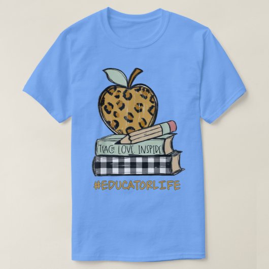 Leven van de leopard Apple EDUCATOR Terug naar sch T-shirt (Design voorkant)