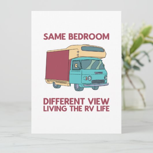 Leven van de levenscyclus van de RV Feestdagenkaart (Staand voorkant)