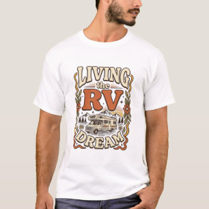 Leven van de RV-droom Vintage Camping Shirt Ontwer