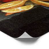 Leven van druiven, Sinaasappels en een gepelde lee Poster (Hoek)