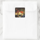 Leven van druiven, Sinaasappels en een gepelde lee Vierkante Sticker (Tas)
