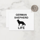leven van Duitse herder Notitiekaartje (Voorkant / Achterkant in situ)