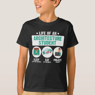 Leven van een architectuurstudent t-shirt