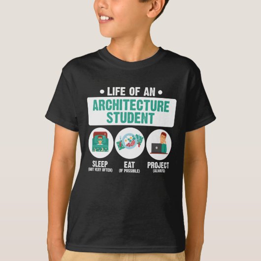 Leven van een architectuurstudent t-shirt (Voorkant)