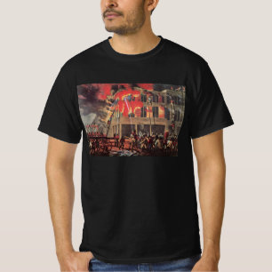 Leven van een brandweerman, antieke brandweerliede t-shirt