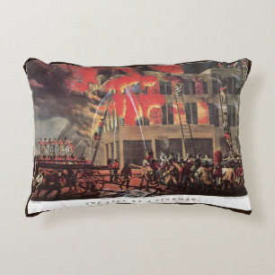 Leven van een brandweerman, vintage brandweerliede accent kussen