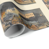 Leven van een Fireman  1860s lithograafpatroon Cadeaupapier (Rol Hoek)