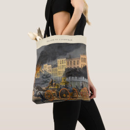 Leven van een Fireman Vintage 1860s Lithograaf Tote Bag