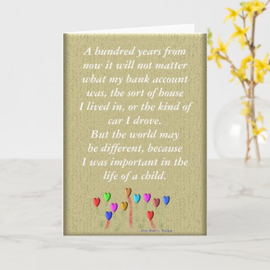 Leven van een kind kaart (Gele Bloem)