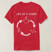 Leven van een ontwikkelaar van coderingssoftware e t-shirt (Design voorkant)