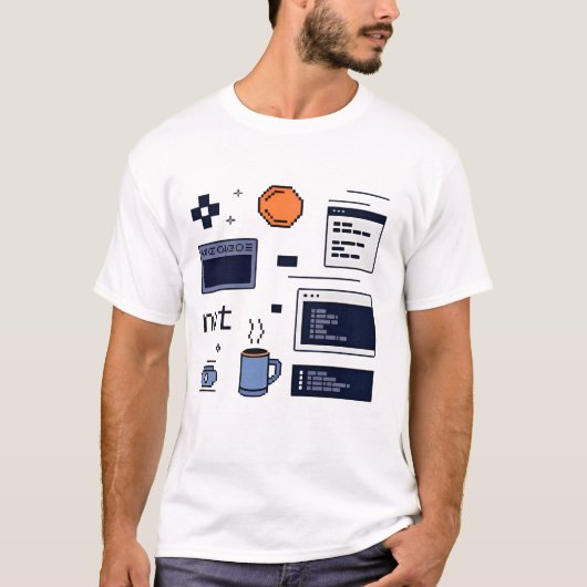 Leven van een programmeur – Werkruimte voor codeur T-shirt (Voorkant)