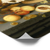 Leven van fruit en een mand bloemen poster (Hoek)