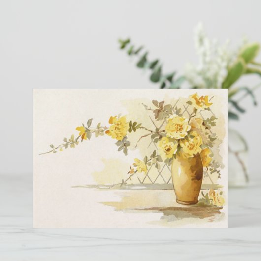 Leven van gele rozen kaart (Staand voorkant)