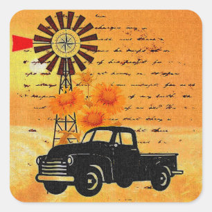 Leven van het land vierkante sticker