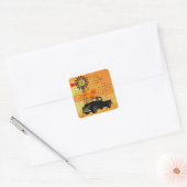 Leven van het land vierkante sticker (Envelop)
