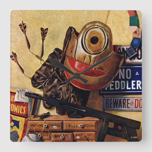 Leven van jongens vierkante klok (Voorkant)