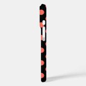 Leven van koraalpolka-stippen op zwart Case-Mate iPhone case (Achterkant / Links)
