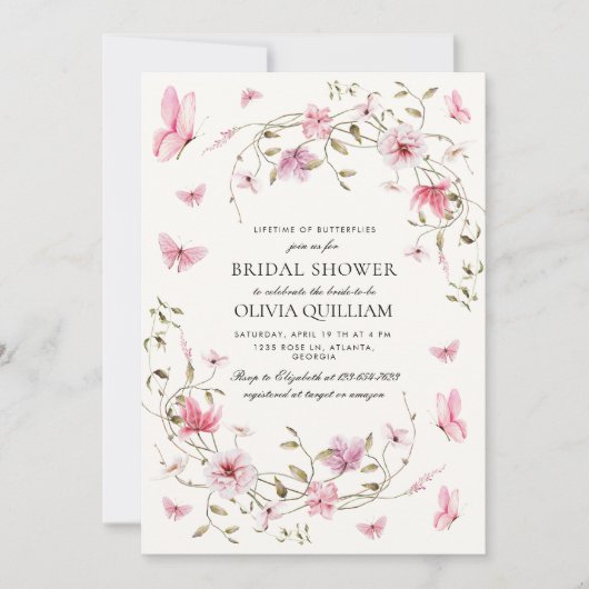 Leven van Vlinders Bloemen Vrijgezellenfeest Kaart (Voorkant)