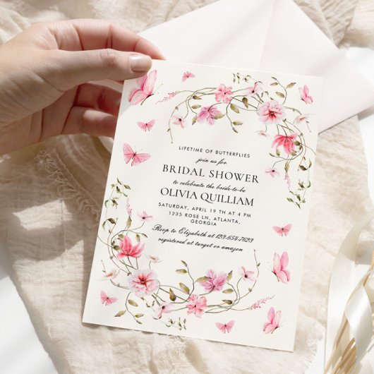 Leven van Vlinders Bloemen Vrijgezellenfeest Kaart