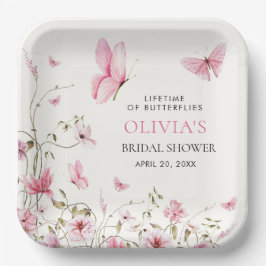 Leven van Vlinders Bloemen Vrijgezellenfeest Papieren Bordje