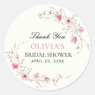 Leven van Vlinders Bloemen Vrijgezellenfeest Ronde Sticker