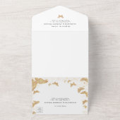 Leven van vlinders Elegante romantische bruiloft All In One Uitnodiging (Buitenkant)