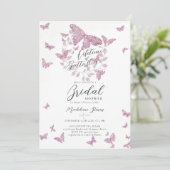 Leven van Vlinders Goud Paarse Vrijgezellenfeest Kaart (Staand voorkant)