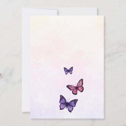 Leven van vlinders paarse vrijgezellenfeest kaart (Achterkant)
