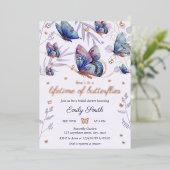 Leven van Vlinders Vrijgezellenfeest Folie Uitnodiging (Staand Voorkant)