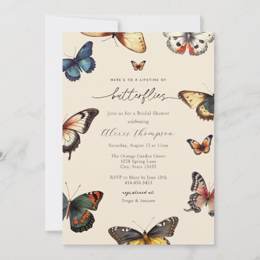 Leven van Vlinders Vrijgezellenfeest Kaart (Voorkant)