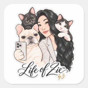 Leven van Zie™ Sticker met portret van huisdier