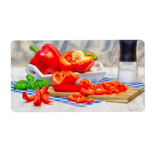 Leven van zoete peper etiket (Voorkant)