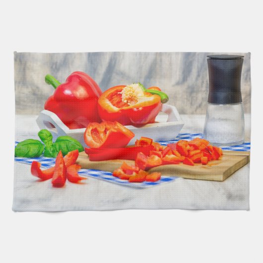 Leven van zoete peper theedoek (Horizontaal)