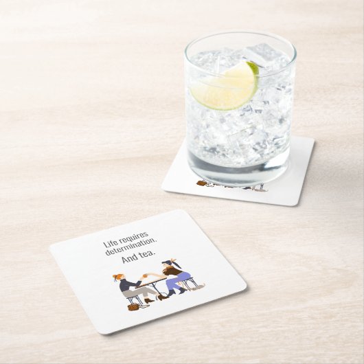 Leven, Vastberadenheid en Thee. Vriendschap Kartonnen Onderzetters (Insitu)