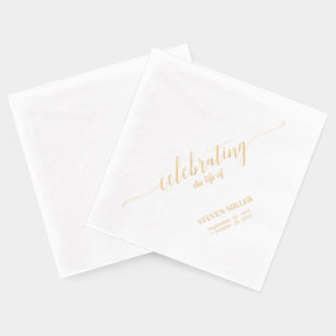 Leven Vieren   Elegante Script Herdenkingsdienst Folie Servetten