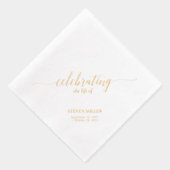 Leven Vieren | Elegante Script Herdenkingsdienst Folie Servetten (Rechts)