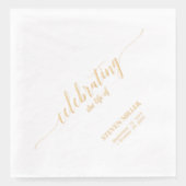 Leven Vieren | Elegante Script Herdenkingsdienst Folie Servetten (Voorkant)