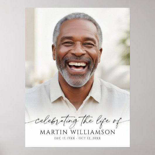 Leven Vieren Foto Moderne Script Grafschrift Poster (Voorkant)