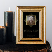 Leven vieren Whimsical Script Foto Rouwservice Poster