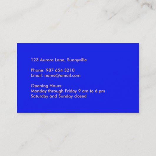 Leven Visitekaartje (Achterkant)