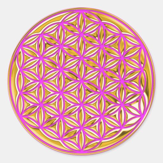 Leven / vol goud | Roze Ronde Sticker (Voorkant)