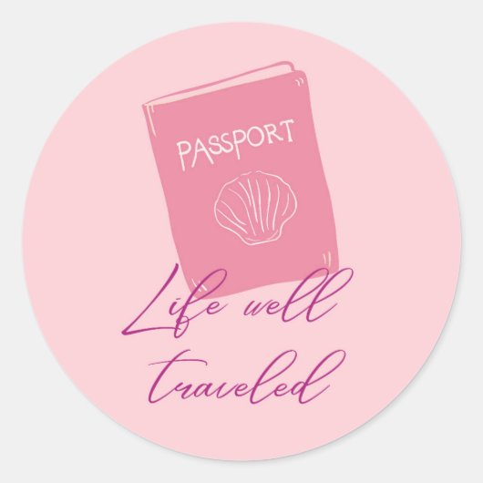 Leven Vol Reizen Ronde Sticker (Voorkant)